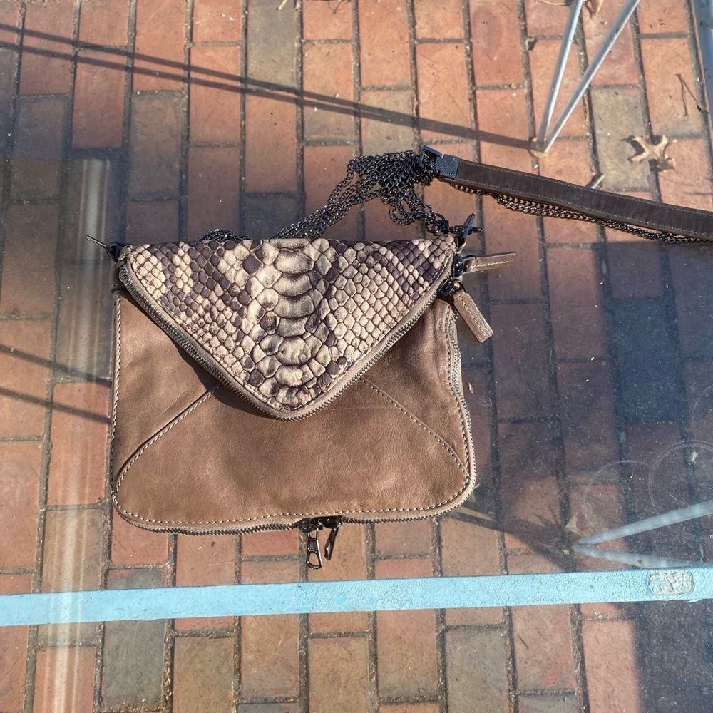 BOYY Python Embossed Leather Slash Crossbody Bag NWT - Picture 4 of 14